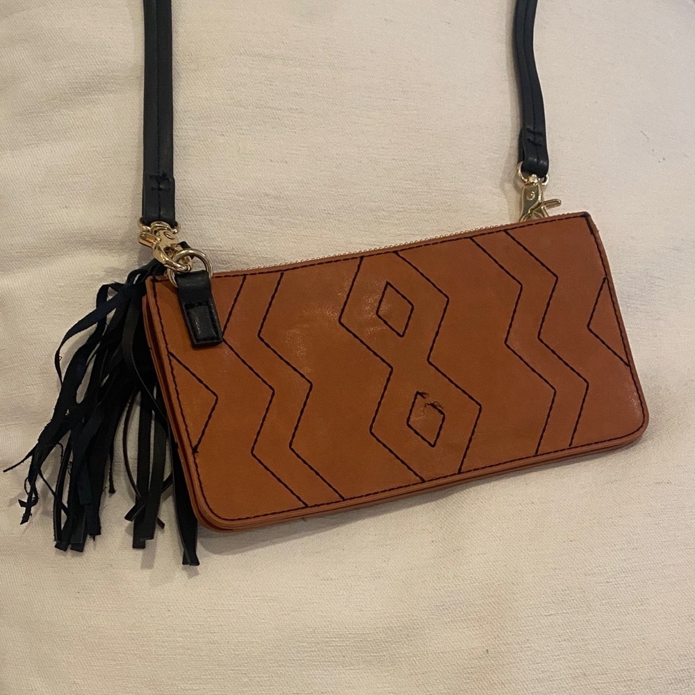 INC International Concepts Tan Crossbody Bag with Black Accents